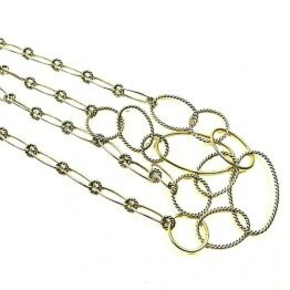 DAVID YURMANMobil Chain Sterling Silver 18K Yellow Gold Long Necklace